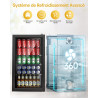 WIE Réfrigérateur Pour Boissons, Mini Frigo 83L Petit Frigo Silencieux de 0-10°C, Mini Bar Intérieur, Pour Salle de Jeux, Fête, 