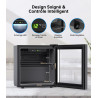 WIE Petit Réfrigérée Boissons 36L Mini Réfrigérateur Vitrée 55 Cans Mini Frigo Vitré Silencieux Vitrine à Boissons pour Maison/C