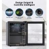 WIE Boisson Réfrigérée 48L, Armoire Vitrine Réfrigérée 68 Cans Mini Frigo avec LED, Étagères Réglables, Petit Réfrigérateur Sile