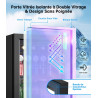 WIE Boisson Réfrigérée 48L, Armoire Vitrine Réfrigérée 68 Cans Mini Frigo avec LED, Étagères Réglables, Petit Réfrigérateur Sile