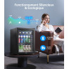 WIE Boisson Réfrigérée 48L, Armoire Vitrine Réfrigérée 68 Cans Mini Frigo avec LED, Étagères Réglables, Petit Réfrigérateur Sile