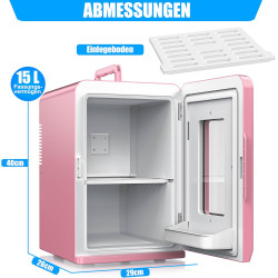 KESSER® Mini réfrigérateur 2 en 1 | Glacière | Capacité de 15 litres avec Fonction de Chauffage, transportable, AC DC 220-240 V/