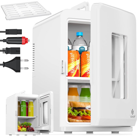 KESSER® Mini réfrigérateur 2 en 1 | Glacière | Capacité de 15 litres avec Fonction de Chauffage, transportable, AC DC 220-240 V/