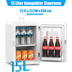 KESSER® Mini réfrigérateur 2 en 1 | Glacière | Capacité de 15 litres avec Fonction de Chauffage, transportable, AC DC 220-240 V/