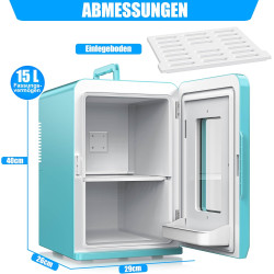 KESSER® Mini réfrigérateur 2 en 1 | Glacière | Capacité de 15 litres avec Fonction de Chauffage, transportable, AC DC 220-240 V/