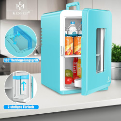 KESSER® Mini réfrigérateur 2 en 1 | Glacière | Capacité de 15 litres avec Fonction de Chauffage, transportable, AC DC 220-240 V/