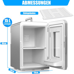 KESSER® Mini réfrigérateur 2 en 1 | Glacière | Capacité de 15 litres avec Fonction de Chauffage, transportable, AC DC 220-240 V/
