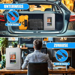 KESSER® Mini réfrigérateur 2 en 1 | Glacière | Capacité de 15 litres avec Fonction de Chauffage, transportable, AC DC 220-240 V/