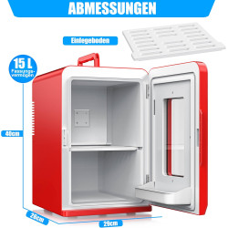 KESSER® Mini réfrigérateur 2 en 1 | Glacière | Capacité de 15 litres avec Fonction de Chauffage, transportable, AC DC 220-240 V/