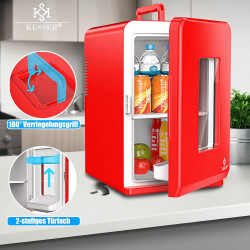KESSER® Mini réfrigérateur 2 en 1 | Glacière | Capacité de 15 litres avec Fonction de Chauffage, transportable, AC DC 220-240 V/