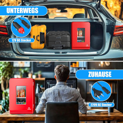 KESSER® Mini réfrigérateur 2 en 1 | Glacière | Capacité de 15 litres avec Fonction de Chauffage, transportable, AC DC 220-240 V/