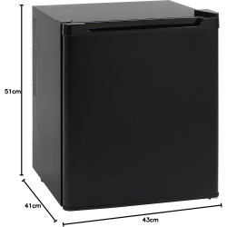 METRO Professional Mini Bar GMB1038B, 43 x 41.5 x 51 cm, 38 L, Thermostat Mécanique, 1 Étagère, Éclairage Intérieur LED, Noir