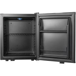 METRO Professional Minibar GMB1025B, 38 x 38.5 x 47 cm, 25 L, Thermostat Mécanique, 1 Étagère, Éclairage Intérieur LED, Noir