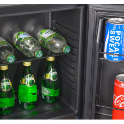 METRO Professional Minibar GMB1025B, 38 x 38.5 x 47 cm, 25 L, Thermostat Mécanique, 1 Étagère, Éclairage Intérieur LED, Noir