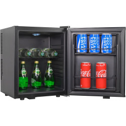 METRO Professional Minibar GMB1025B, 38 x 38.5 x 47 cm, 25 L, Thermostat Mécanique, 1 Étagère, Éclairage Intérieur LED, Noir