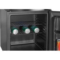 METRO Professional Minibar GMB1045B, 43 x 48.7 x 52 cm, 45 L, Thermostat Mécanique, 2 Étagères, Éclairage Intérieur LED, Noir