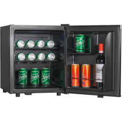 METRO Professional Minibar GMB1045B, 43 x 48.7 x 52 cm, 45 L, Thermostat Mécanique, 2 Étagères, Éclairage Intérieur LED, Noir