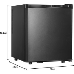 METRO Professional Minibar GMB1045B, 43 x 48.7 x 52 cm, 45 L, Thermostat Mécanique, 2 Étagères, Éclairage Intérieur LED, Noir