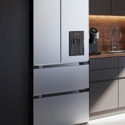 Cecotec Réfrigérateur à Double Porte en Inox avec Distributeur d'Eau de 510 L Bolero CoolMarket FD 510 WD Inox E. 183 cm de Haut