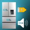 Cecotec Réfrigérateur à Double Porte en Inox avec Distributeur d'Eau de 510 L Bolero CoolMarket FD 510 WD Inox E. 183 cm de Haut