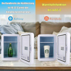 Mini réfrigérateur 10 L/11 boîte de 330 ml avec fonction de maintien au réfrigérateur et au chaud, AC 220 V maison/CC 12 V voitu