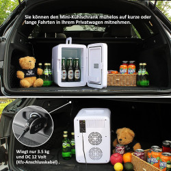 Mini réfrigérateur 10 L/11 boîte de 330 ml avec fonction de maintien au réfrigérateur et au chaud, AC 220 V maison/CC 12 V voitu