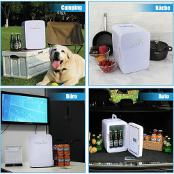 Mini réfrigérateur 10 L/11 boîte de 330 ml avec fonction de maintien au réfrigérateur et au chaud, AC 220 V maison/CC 12 V voitu