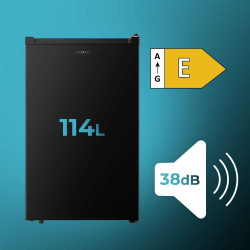 Cecotec réfrigérateur compact bolero coolmarket tt 114 l noir.réfrigérateur capacité de 114l, design compact, classe e, fonction