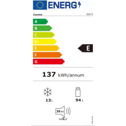 Cecotec mini réfrigérateur 107 l bolero coolmarket tt 107 blanc, classe énergétique e, économie d'énergie, porte réversible, tir