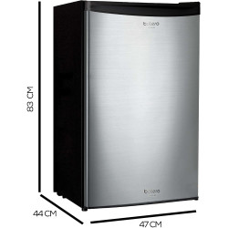 Cecotec Mini Frigo Bolero CoolMarket TT 90 Inox E. Mini Réfrigérateur compact 90 L, porte réversible, 5 niveaux de température, 
