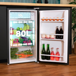 Cecotec Mini Frigo Bolero CoolMarket TT 90 Inox E. Mini Réfrigérateur compact 90 L, porte réversible, 5 niveaux de température, 