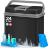 KESSER® Glacière électrique, 24 l, fonctions Chaud et Froid, 12 V/230 V, mini réfrigérateur, avec 2 accumulateurs de froid, clas