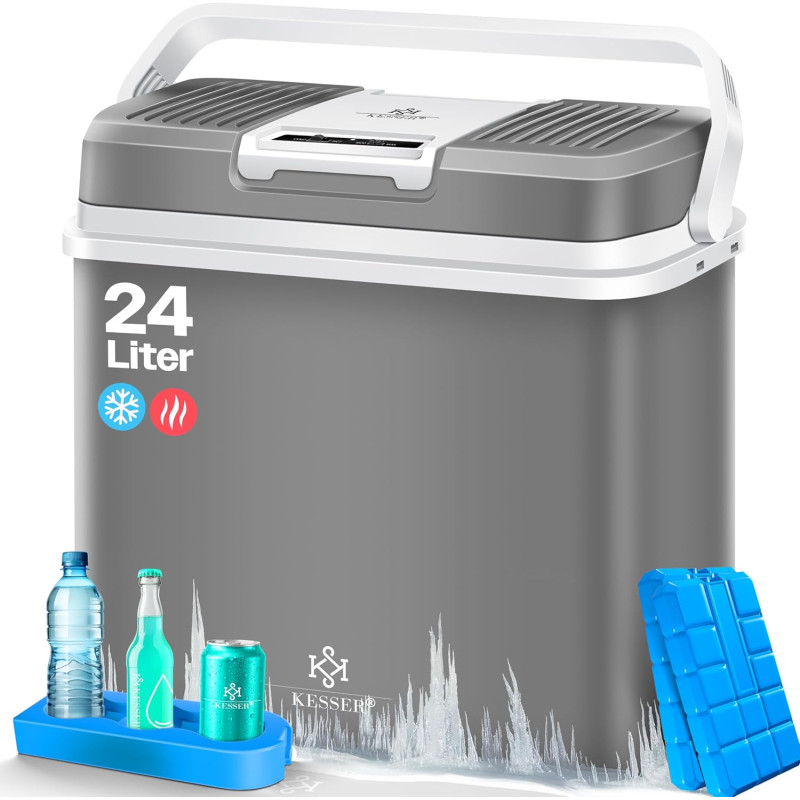 Kesser® Glacière 24 litres | REFROIDIT et RÉCHAUFFE | Glacière thermoélectrique 12 Volts et 230 Volts | Mini-réfrigérateur | pou