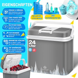 Kesser® Glacière 24 litres | REFROIDIT et RÉCHAUFFE | Glacière thermoélectrique 12 Volts et 230 Volts | Mini-réfrigérateur | pou