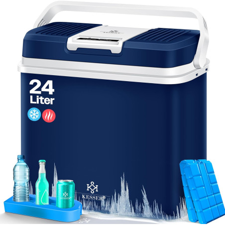 Kesser® Glacière 24 litres | REFROIDIT et RÉCHAUFFE | Glacière thermoélectrique 12 Volts et 230 Volts | Mini-réfrigérateur | pou