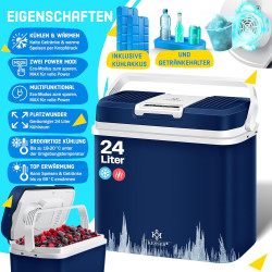 Kesser® Glacière 24 litres | REFROIDIT et RÉCHAUFFE | Glacière thermoélectrique 12 Volts et 230 Volts | Mini-réfrigérateur | pou