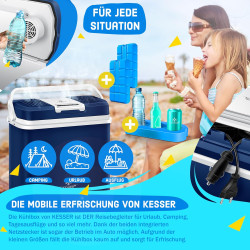 Kesser® Glacière 24 litres | REFROIDIT et RÉCHAUFFE | Glacière thermoélectrique 12 Volts et 230 Volts | Mini-réfrigérateur | pou