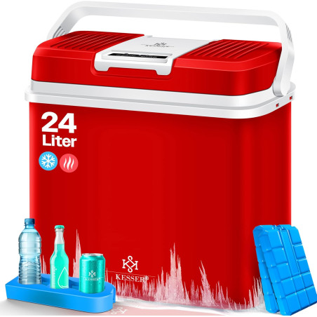 Kesser® Glacière 24 litres | REFROIDIT et RÉCHAUFFE | Glacière thermoélectrique 12 Volts et 230 Volts | Mini-réfrigérateur | pou