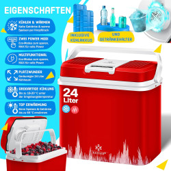 Kesser® Glacière 24 litres | REFROIDIT et RÉCHAUFFE | Glacière thermoélectrique 12 Volts et 230 Volts | Mini-réfrigérateur | pou