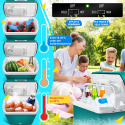 KESSER Glacière 24 litres | Refroidissement et chaleur | Glacière électrique thermique 12 V et 230 V | Boîte isotherme pour voit