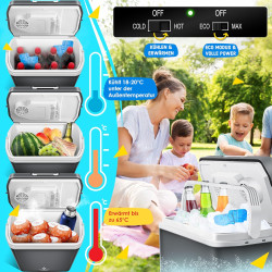 Kesser® Glacière 24 litres | REFROIDIT et RÉCHAUFFE | Glacière thermoélectrique 12 Volts et 230 Volts | Mini-réfrigérateur | pou