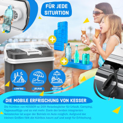 Kesser® Glacière 24 litres | REFROIDIT et RÉCHAUFFE | Glacière thermoélectrique 12 Volts et 230 Volts | Mini-réfrigérateur | pou