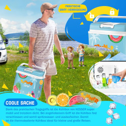 KESSER Glacière électrique de 24 litres | Refroidissement et chaleur | Glacière électrique avec 2 accumulateurs de froid 12 V et