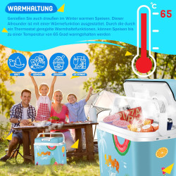 KESSER Glacière électrique de 24 litres | Refroidissement et chaleur | Glacière électrique avec 2 accumulateurs de froid 12 V et