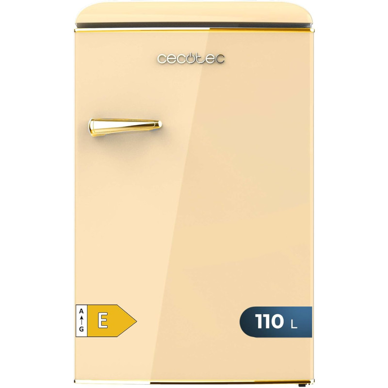 Cecotec mini frigo réfrigérateur rétro bolero coolmarket tt origin 110 beige e. mini frigo rétro avec une capacité de 110l, clas