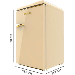Cecotec mini frigo réfrigérateur rétro bolero coolmarket tt origin 110 beige e. mini frigo rétro avec une capacité de 110l, clas