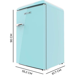 Cecotec Mini Frigo Rétro de 110 L Bolero CoolMarket TT Origin 110 Bleu E. Mini Réfrigérateur, Classe E, ICEBOX, LED Intérieur, P
