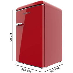 Cecotec Mini Frigo Rétro de 110 L Bolero CoolMarket TT Origin 110 Rouge E. Mini Réfrigérateur, Classe E, ICEBOX, LED Intérieur, 