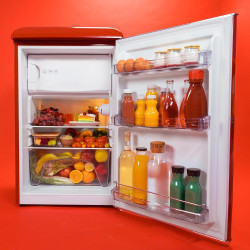 Cecotec Mini Frigo Rétro de 110 L Bolero CoolMarket TT Origin 110 Rouge E. Mini Réfrigérateur, Classe E, ICEBOX, LED Intérieur, 