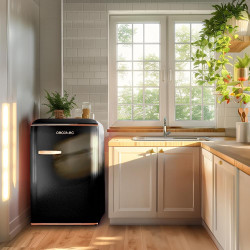 Cecotec Mini Frigo Réfrigérateur Rétro Bolero CoolMarket TT Origin 110 Noir E. Mini Frigo Rétro avec une capacité de 110L, Class